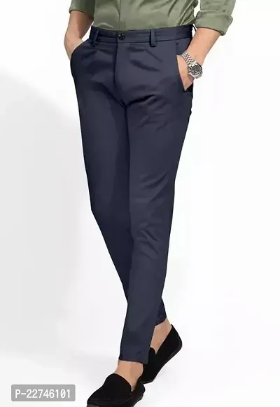 Stylish Men Lycra Mid-Rise Casual Trouser-thumb0