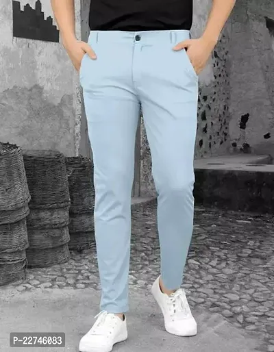 Stylish Men Lycra Mid-Rise Casual Trouser