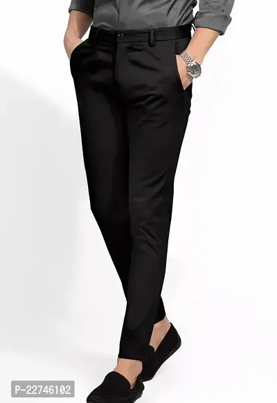 Stylish Men Lycra Mid-Rise Casual Trouser