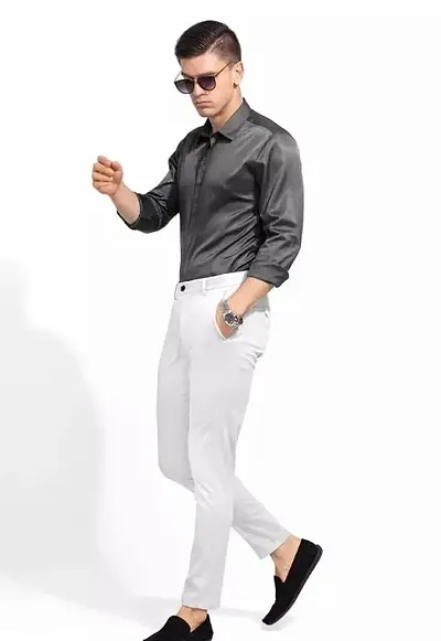 Trendy 4 Way Plain Stretchable Trouser For Men