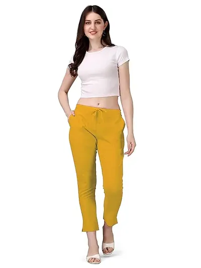 Ankle Length Non-Stretchable Comfort Fit Womens Linen Pants Color Pack Of 1