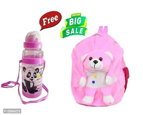 Stylish Printed School Bag for Kid with Bottle