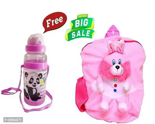 Stylish Printed School Bag for Kid with Bottle-thumb0