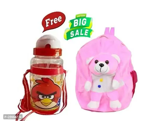 Stylish Printed School Bag for Kid with Bottle