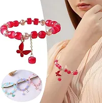 Elegant Double Charm Crystal Bracelet Adjustable Chain-thumb2