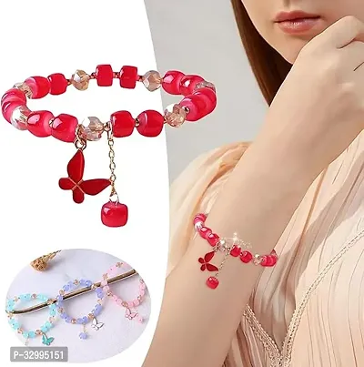 Elegant Double Charm Crystal Bracelet Adjustable Chain-thumb3