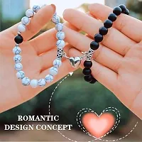 Heart-Shaped Magnetic Couples Bracelet ndash; Perfect Gift for Anniversary, Valentinersquo;s Day.-thumb2