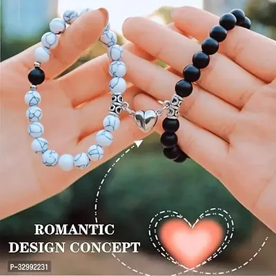 Heart-Shaped Magnetic Couples Bracelet ndash; Perfect Gift for Anniversary, Valentinersquo;s Day.-thumb3