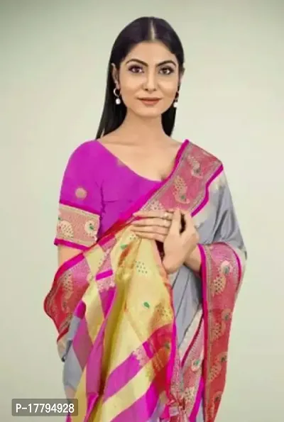 Stylish Women Cotton Saree with Blouse Piece