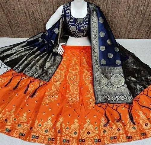 Banarasi Silk Festive Wear Embroidered Lehenga