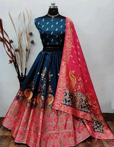 Stylish Banarasi Silk Jacquard Lehenga Choli