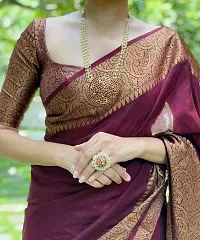 Classic Art Silk Jacquard Saree with Blouse piece-thumb2