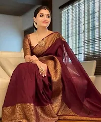 Classic Art Silk Jacquard Saree with Blouse piece-thumb1