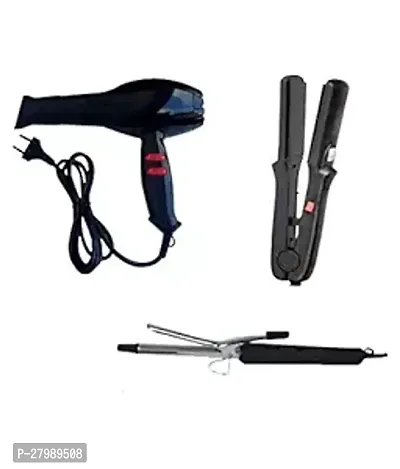 1500 Watts Black Hair Dryer And Hair Curler With Straightener Combo Set of 3