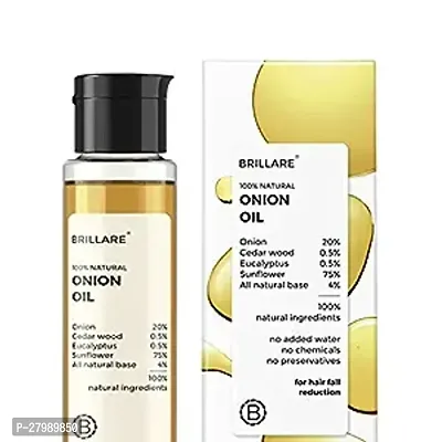Onion Hair Oil with the Goodness of Cedar Wood  Sunflower Oil Helps in Hair Fall Control, 100% Natural Hair Oil With Refreshing Fragrance, 100ml