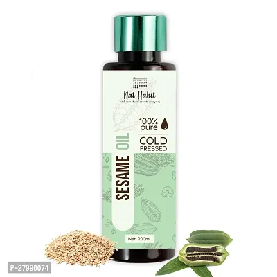 Nat Habit Cold Pressed 100% Pure Sesame Oil for Skin  Hair, Fresh from our Ayurvedic Kitchen, Zero Preservatives, Body Massage Oil and Hair Oil (30ml)