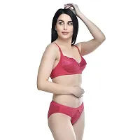Navya Fashion Women Cotton Non Padded Non Wired, Lingerie Set (Pack of 1) MAELS05 (34, Red)-thumb2