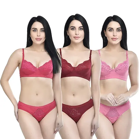 Buy Fashion Comfortz Womenrsquo;S Girls Lace Lycra Spandex (4Way) Bikini  Set for Women, Womens Girls Ladies Undergarments