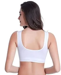 Jiya Fashion Women Polycotton Non Padded Non-Wired Air Sports Bra Inner Wear for Daily Use Pack of 3(Black White Skin) Fit MAELS18 (34)-thumb3