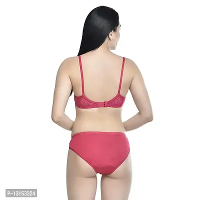 Navya Fashion Women Cotton Non Padded Non Wired, Lingerie Set (Pack of 1) MAELS05 (32, Maroon)-thumb5