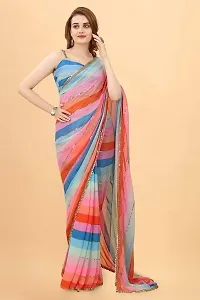 Qyra trendy  Digital Print Bollywood Georgette Saree  (Multicolor)-thumb3