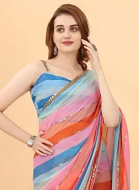 Qyra trendy  Digital Print Bollywood Georgette Saree  (Multicolor)-thumb2