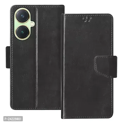 Vivo Y27 Flip Case With Card Pockets Complete Protection Inside Pockets  Inbuilt Stand Wallet Style Back Case Magnet Closure-thumb0