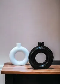 Handcrafted Ceramic Donut Vase (Set of 2)-thumb2