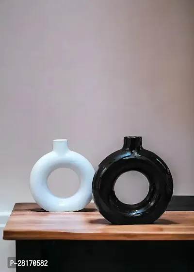 Handcrafted Ceramic Donut Vase (Set of 2)-thumb3