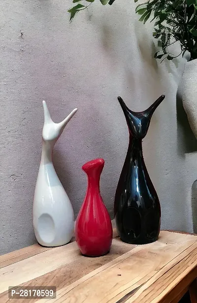 Handcrafted Ceramic Fluke Deer Family Showpiece (Set of 3)-thumb0