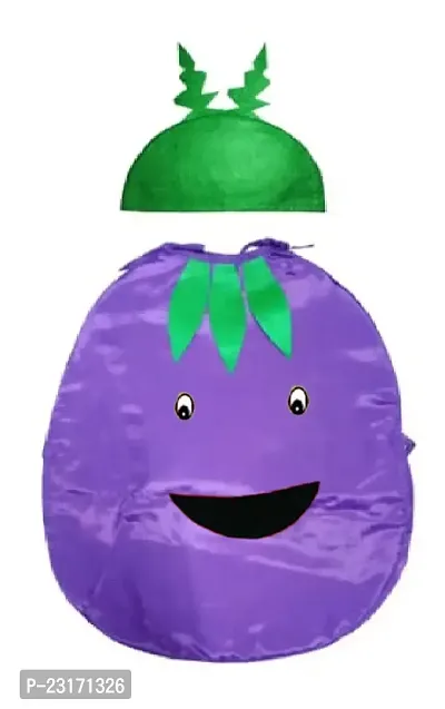 Fancy Steps Fruits and vegetable fancy Dress costume for Kids Costume Wear cutout (Brinjal)-thumb0