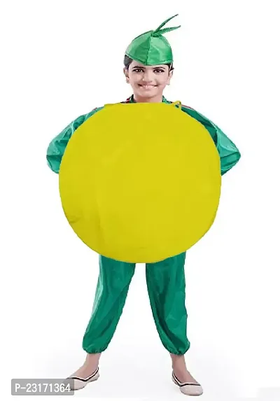 Fancy Steps Fruits and vegetable fancy Dress costume for Kids Costume Wear cutout with Jumpsuit  (Lemon)small-thumb0