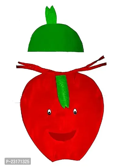 Fancy Steps Fruits and vegetable fancy Dress costume for Kids Costume Wear cutout (Apple)-thumb0