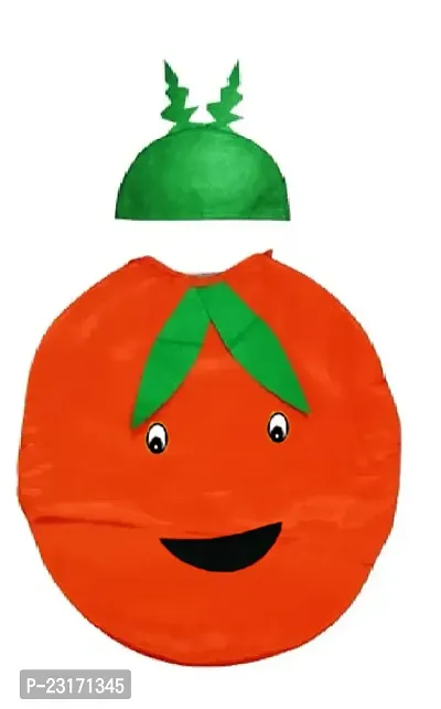 Fancy Steps Fruits and vegetable fancy Dress costume for Kids Costume Wear cutout (Tomato)