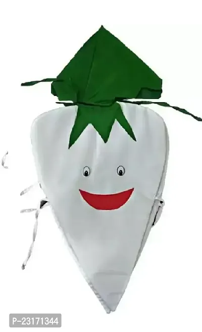 Fancy Steps Fruits and vegetable fancy Dress costume for Kids Costume Wear cutout (Radish)
