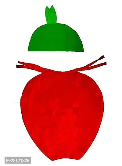 Fancy Steps Fruits and vegetable fancy Dress costume for Kids Costume Wear cutout (Apple)-thumb2