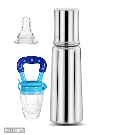 Ecom fashion hub  Stainless Steel Milk Feeding Bottle with hot case cover for Baby, 250ml ( Combo Pack)