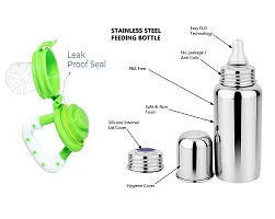 Ecom fashion hub Milk Water Feeding Bottle with Stainless-Steel  BPA-Free Sipper Nipple Absolute Light Weight Leakage Proof Easy Clean Design-thumb3