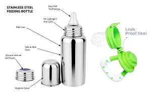 Ecom fashion hub Milk Water Feeding Bottle with Stainless-Steel  BPA-Free Sipper Nipple Absolute Light Weight Leakage Proof Easy Clean Design-thumb3