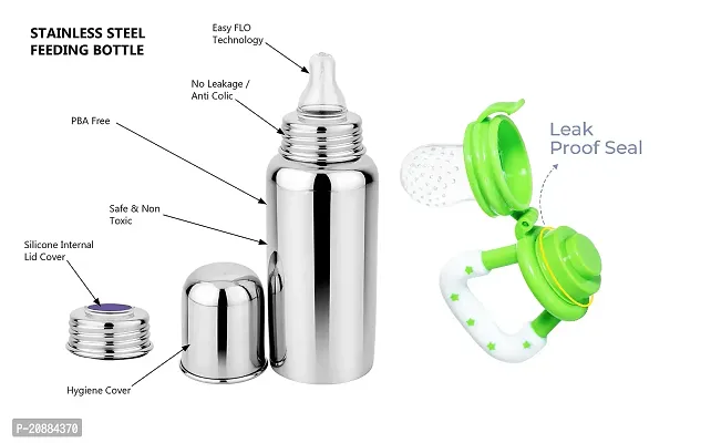 Ecom fashion hub Milk Water Feeding Bottle with Stainless-Steel  BPA-Free Sipper Nipple Absolute Light Weight Leakage Proof Easy Clean Design-thumb4