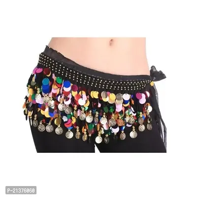 ECOM FASHION HUB Imported  Belly Dance Belt Hip Scarf Wrap Belt Skirt with 128 Gold Coins