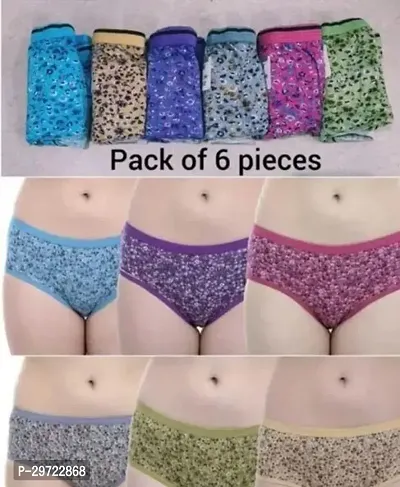 Stylish Cotton Blend Briefs for Women Pack of 6