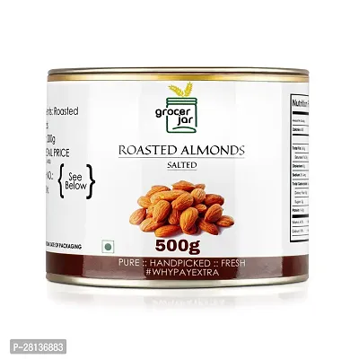 GROCER JAR ROASTED ALMONDS 500G