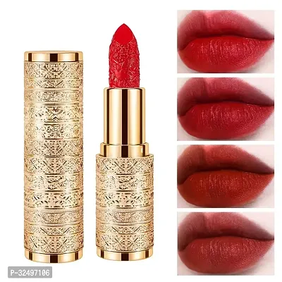 Gold Carved Makeup Lipstick Long Lasting High Pigment Velvet Formula Matte Lipstick Gloss-thumb2