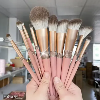 10pcs high quality professional premium makeup tools vegan glitter diamond makeup brush sets