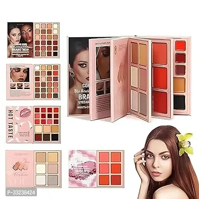 Makeup Book Kit | Eyeshadow (Glitter and matte) Highlighter Blush Contour Lip Eyebrow Palette-thumb0