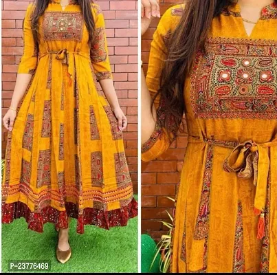 Fancy Rayon Embellished Anarkali Kurti