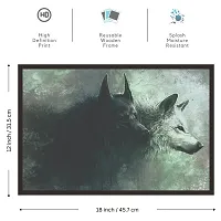 Mad Masters Wolf Framed Painting (Wood, 18 inch x 12 inch, Textured UV Reprint)-thumb1