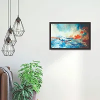 Mad Masters Boat Oil Painting with 1 Piece Wooden Frame for Home D?cor-thumb3