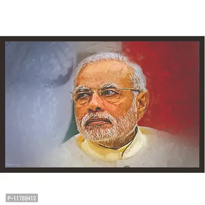 mad masters honourable PM Narendra Modi Wall decorative Painting with Frame (paper, 18 x 12-inches, Multicolour)-thumb0